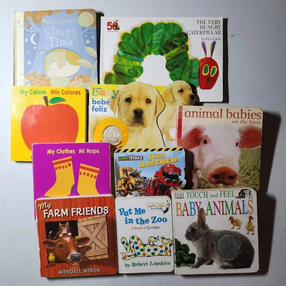 10 Baby Toddler books book bundle Lot Set Very Hungry Caterpillar Animals Dog Pu